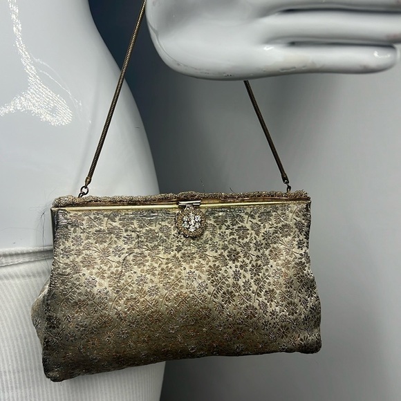 Vintage Marshall Field’s Made in France Tapestry Evening Bag - Picture 1 of 6